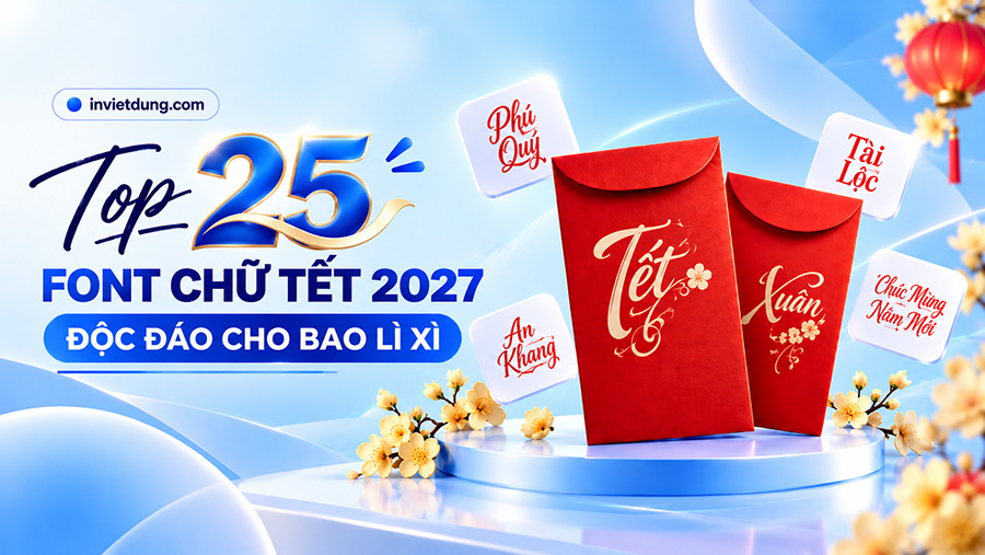 Font chữ Tết cho bao lì xì