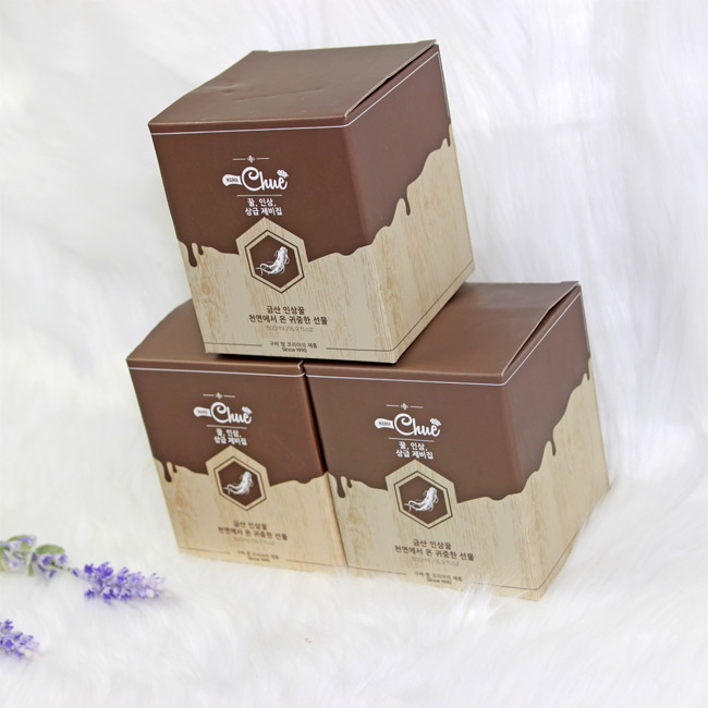 Mẫu hộp đựng sâm nghệ mật ong Mama Chuê