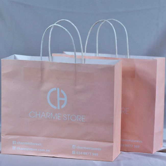 Mẫu túi giấy đựng quần áo thương hiệu Charma Store