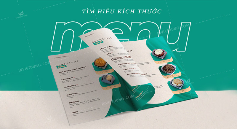 Kích thước menu chuẩn