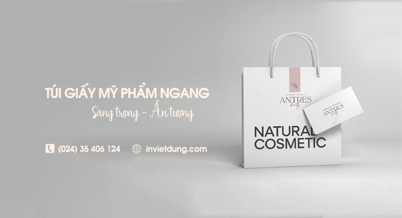 Mấu túi giấy ngang đựng mỹ phẩm