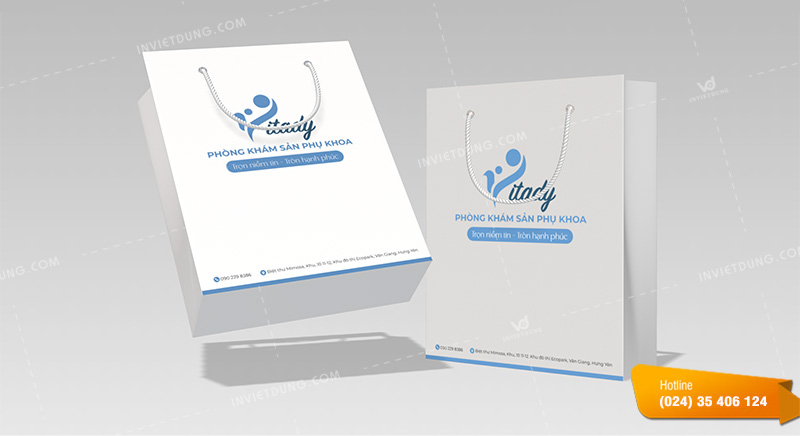 Mẫu túi giấy phòng khám phụ sản Vitady