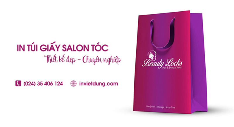 Xưởng in túi giấy salon tóc thiết kế theo yêu cầu, mẫu đẹp