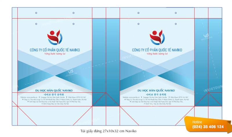 Mẫu túi giấy công ty du học Hàn Quốc Naviko