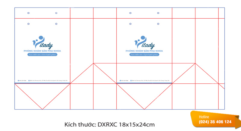 Mẫu túi giấy phòng khám phụ sản Vitady