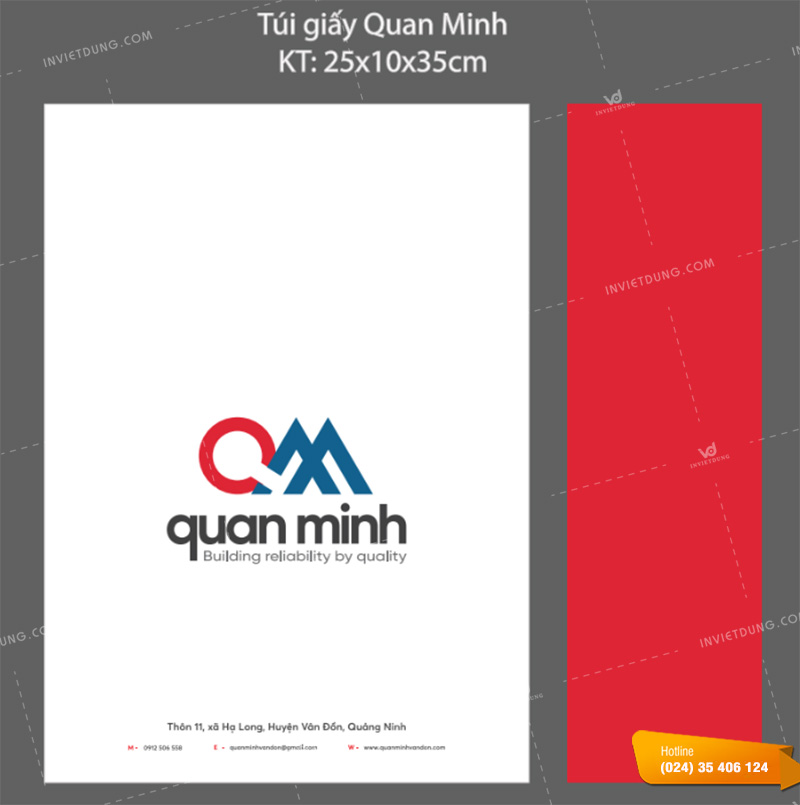 Mẫu túi giấy công ty TNHH đầu tư Quan Minh chuyên nghiệp