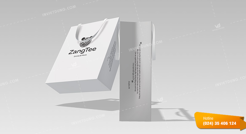 Mẫu túi giấy thương hiệu trà sữa ZangTee