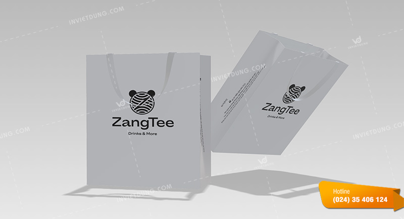 Mẫu túi giấy thương hiệu trà sữa ZangTee