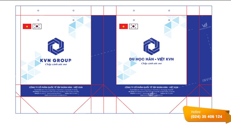 Mẫu túi giấy Trung tâm Tư vấn Du học Hàn Việt KVN