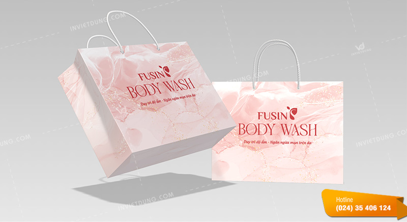 Mẫu túi giấy đựng sữa tắm Fusin Body Wash