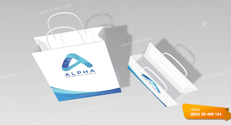 Mẫu túi giấy công ty sản xuất phim hoạt hình Alpha Animation Studio