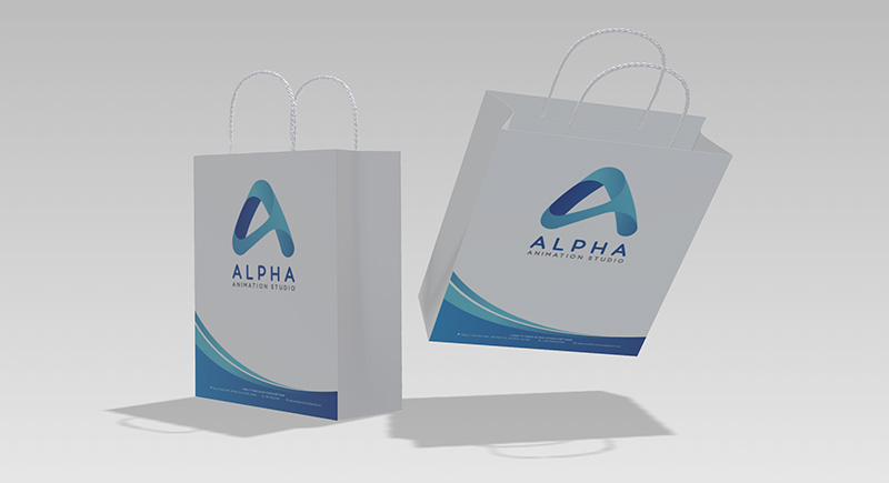 Mẫu túi giấy công ty sản xuất phim hoạt hình Alpha Animation Studio