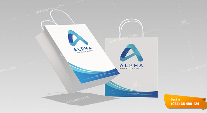 Mẫu túi giấy công ty sản xuất phim hoạt hình Alpha Animation Studio
