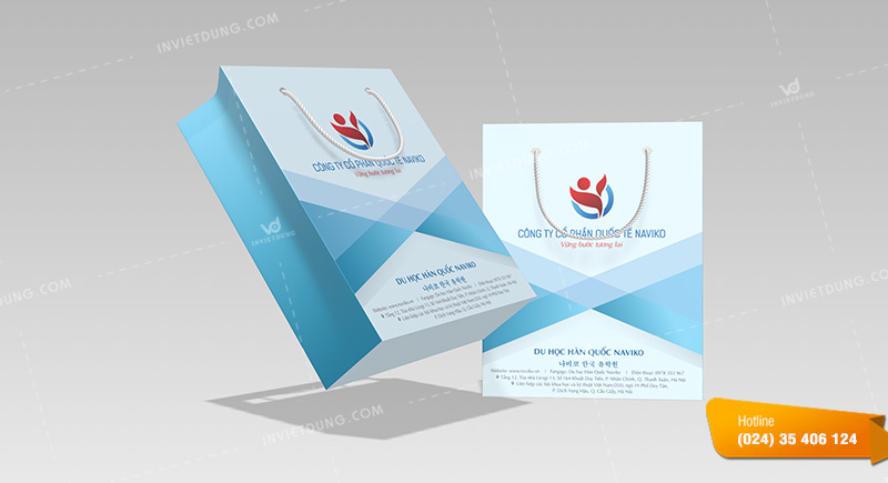 Mẫu túi giấy công ty du học Hàn Quốc Naviko