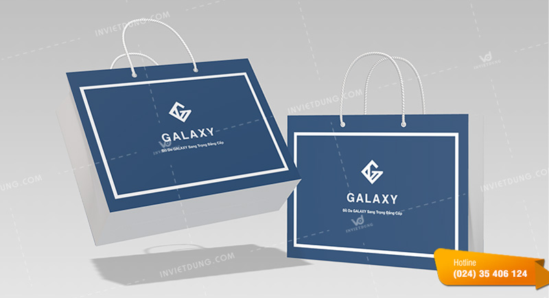 Mẫu túi giấy đựng đồ da thương hiệu Galaxy sang trọng