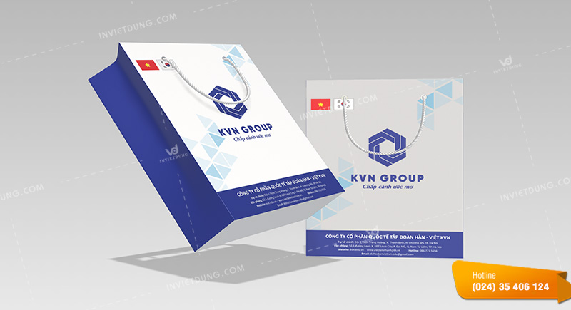 Mẫu túi giấy Trung tâm Tư vấn Du học Hàn Việt KVN