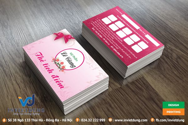 in thẻ tích điểm shop mỹ phẩm