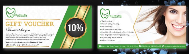 Mẫu thiết kế voucher giảm giá nha khoa