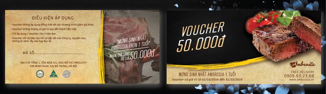 Mẫu voucher giảm giá cho nhà hàng