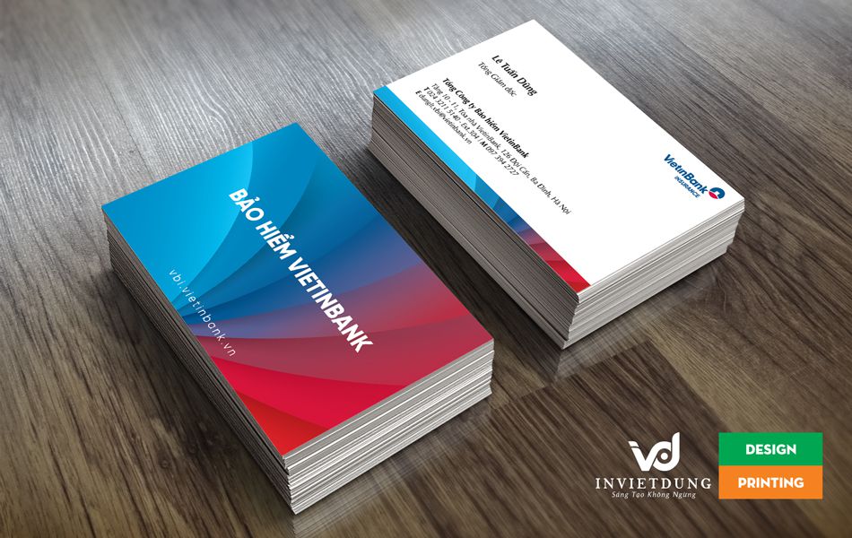 In Card visit đẹp in card cho bảo hiểm Vietinbank
