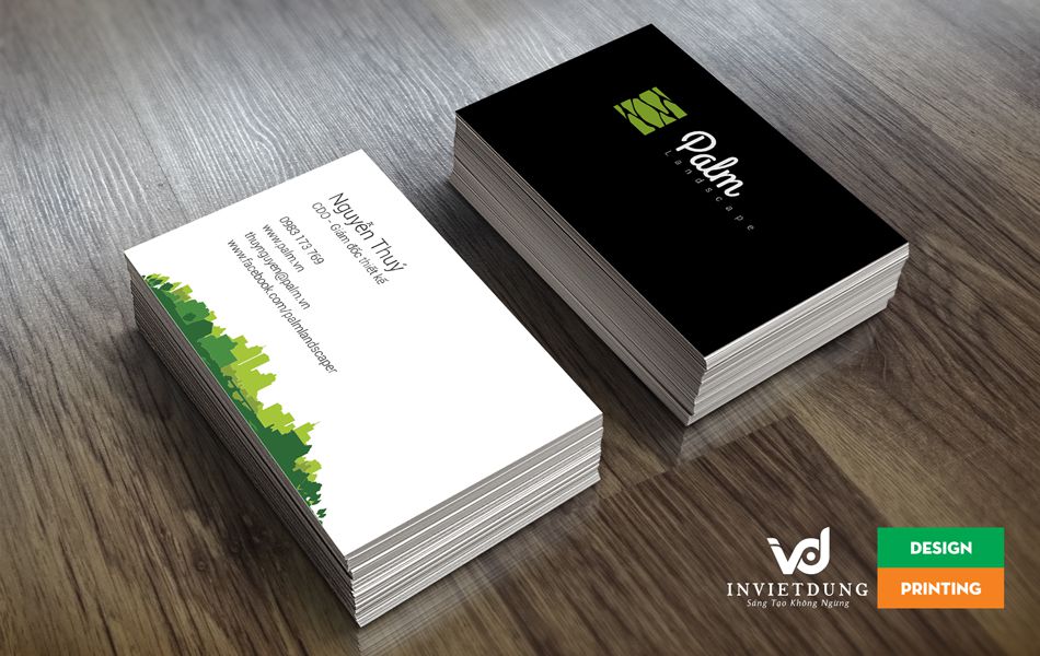 In Card visit đẹp card visit đẹp cho công ty bất động sản Palm