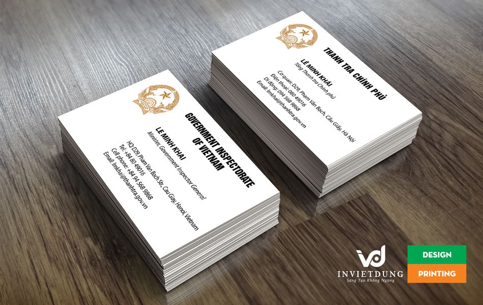 Mẫu card visit được làm từ chất liệu giấy ivory