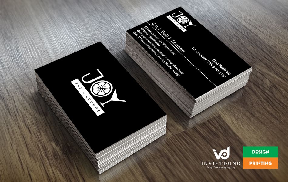 In Card visit đẹp Mẫu card visit đen trắng đơn