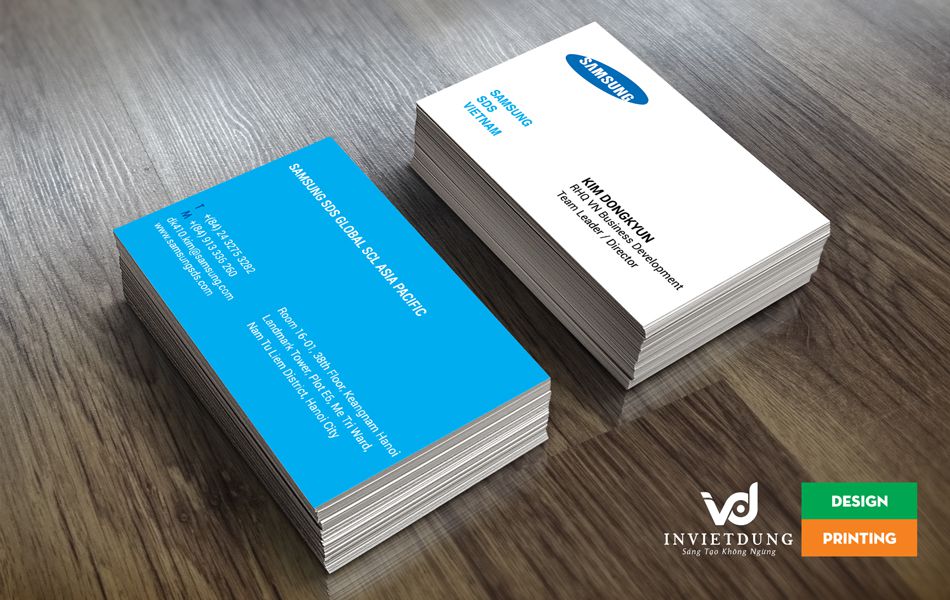 In Card visit đẹp mẫu card visit công ty Samsung