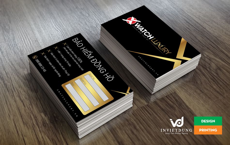 In Card visit đẹp Mẫu danh thiếp cửa hàng đồng hồ XWatch luxury