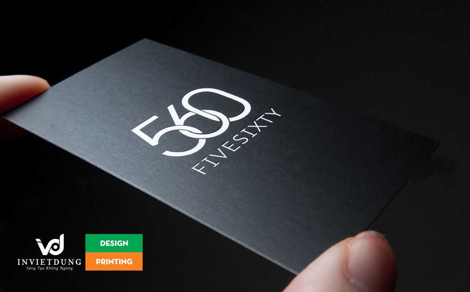 Name card giấy mỹ thuật ép kim ánh bạc