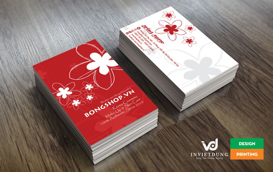 Mẫu thiết kế card visit mỹ phẩm hàn quốc