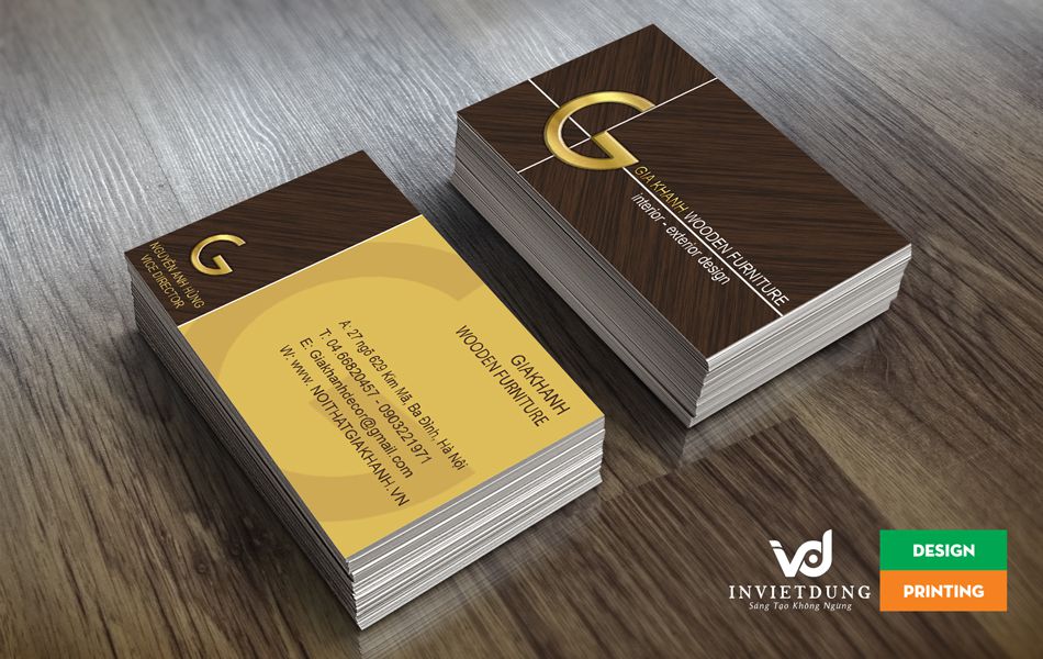 Mẫu card visit đẹp nội thất