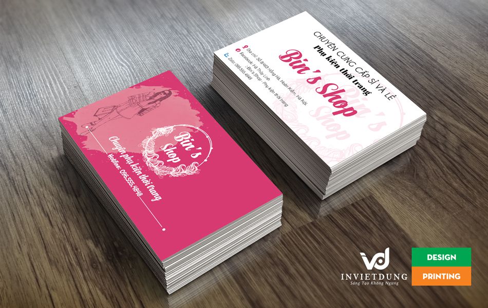In Card visit đẹp mẫu card cửa hàng phụ kiện thời trang