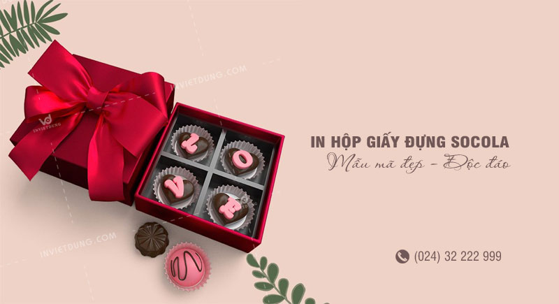 Dịch vụ in hộp giấy đựng socola theo yêu cầu tại Hà Nội