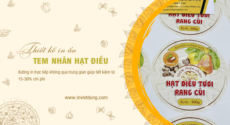 In tem nhãn dán hạt điều