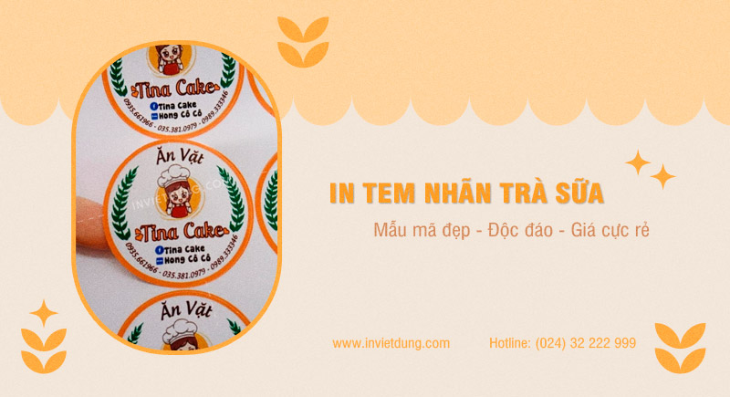 In tem nhãn dán trà sữa