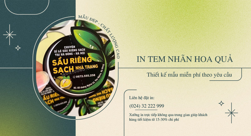 Xưởng in tem nhãn hoa quả giá rẻ theo yêu cầu tại Hà Nội
