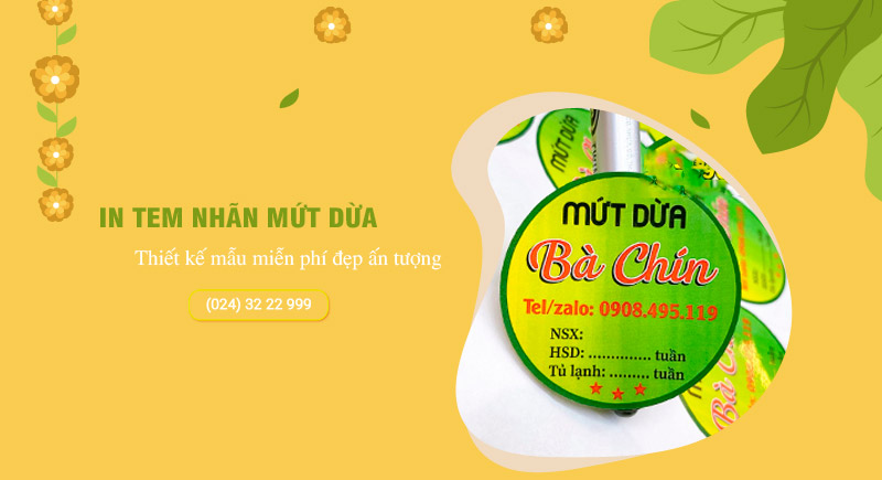 In tem nhãn mứt dừa