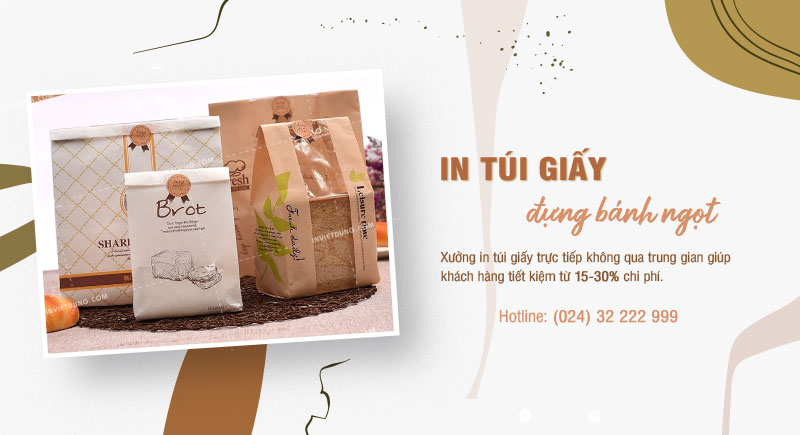 In túi giấy đựng bánh ngọt