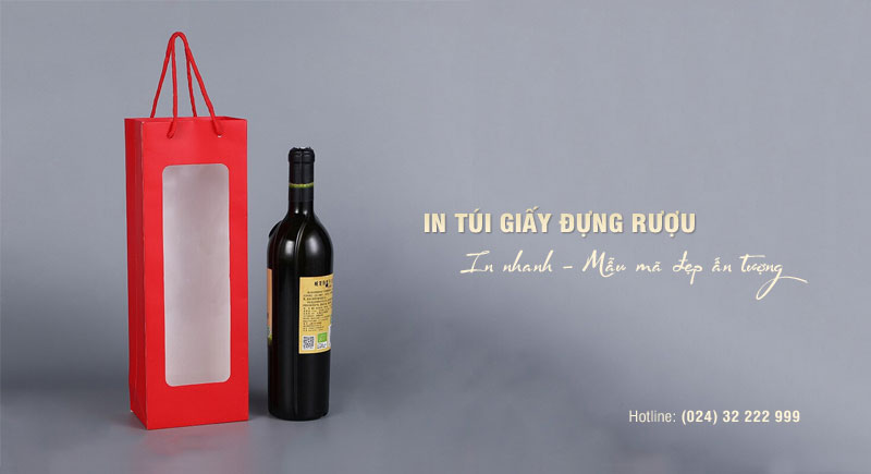 In túi giấy đựng rượu