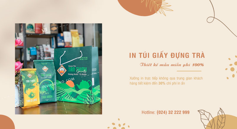 Xưởng in túi giấy đựng trà, chè giá tốt, thiết kế mẫu miễn phí