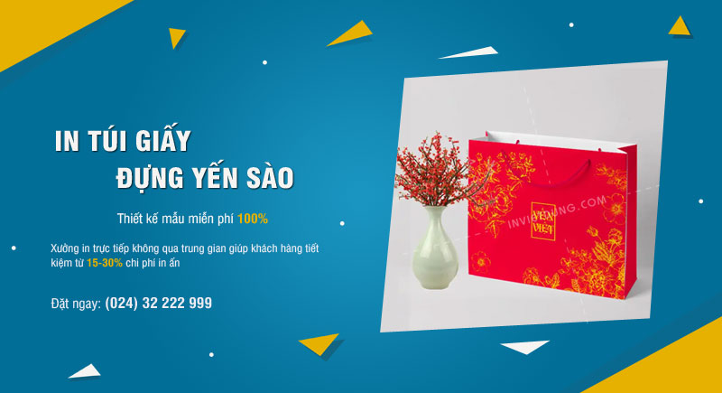 Dịch vụ in túi giấy đựng yến sào giá rẻ