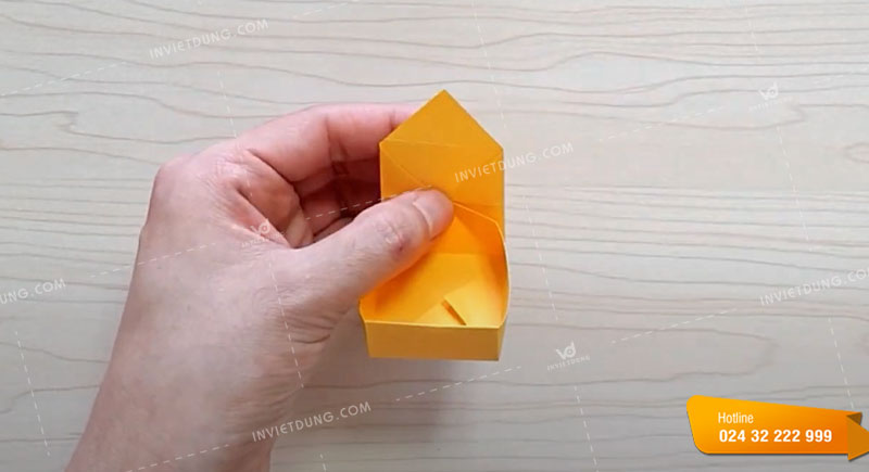 Cách gấp hộp giấy đựng bút có nắp bước 12