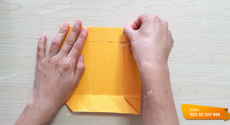 Cách gấp hộp giấy đựng bút có nắp bước 5