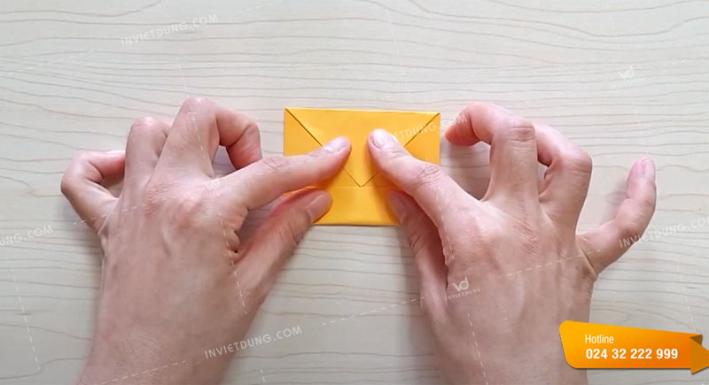 Cách gấp hộp giấy đựng bút có nắp bước 10