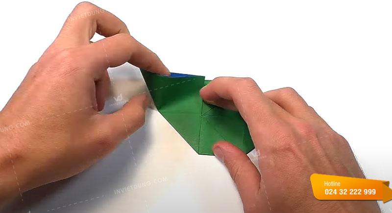 Cách gấp hộp giấy hình chữ nhật có nắp bước 4