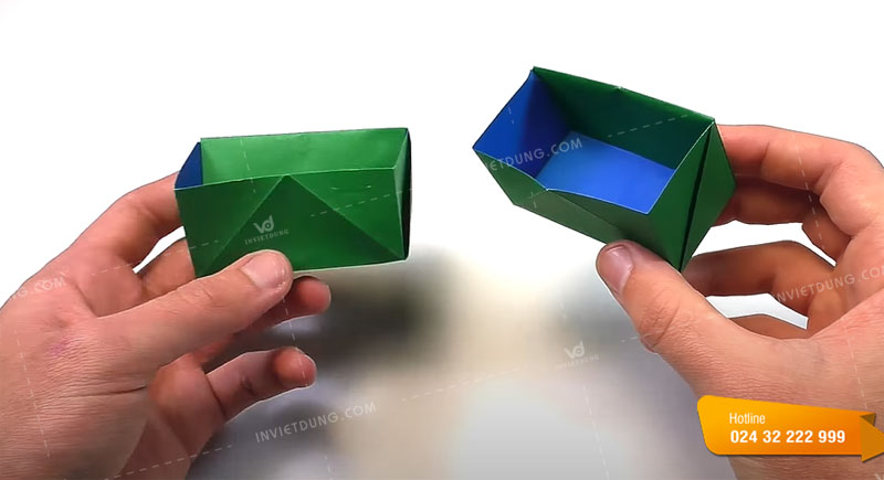 Cách gấp hộp giấy hình chữ nhật có nắp bước 6