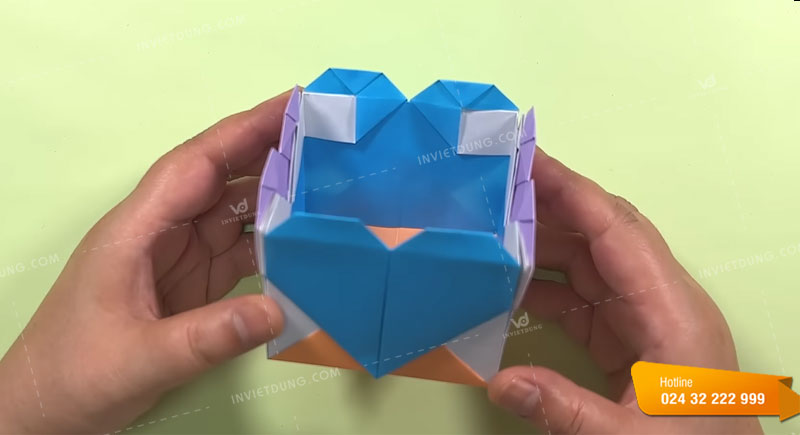 Hoàn thành hộp giấy hình trái tim đẹp độc đáo