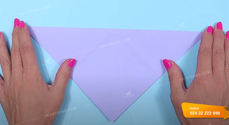 Cách gấp hộp giấy hình trái tim không dùng keo dán bước 2