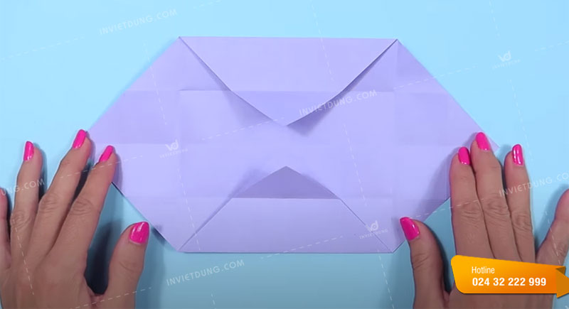 Cách gấp hộp giấy hình trái tim không dùng keo dán bước 5